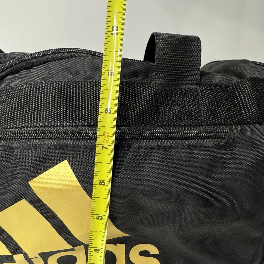 adidas Duffel Bag Gym Bag Black And Gold With Inside Zipper Pouch